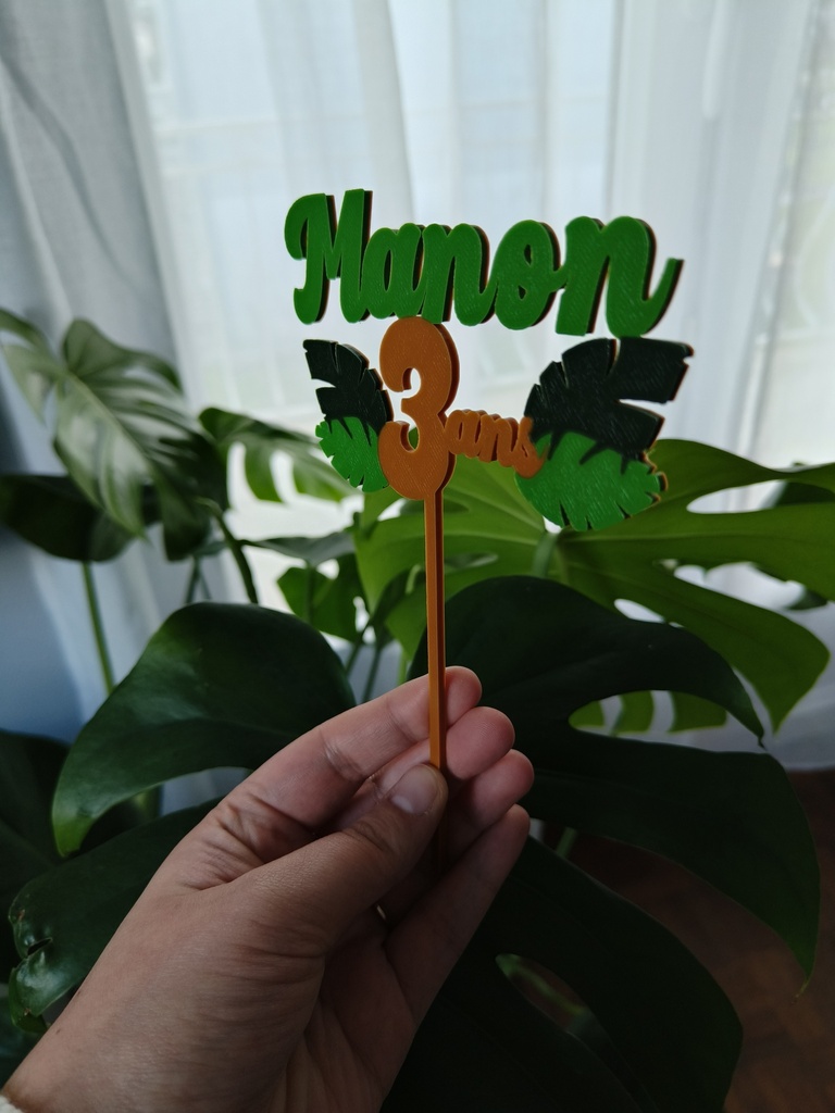 Cake topper "Jungle" - Personnalisable