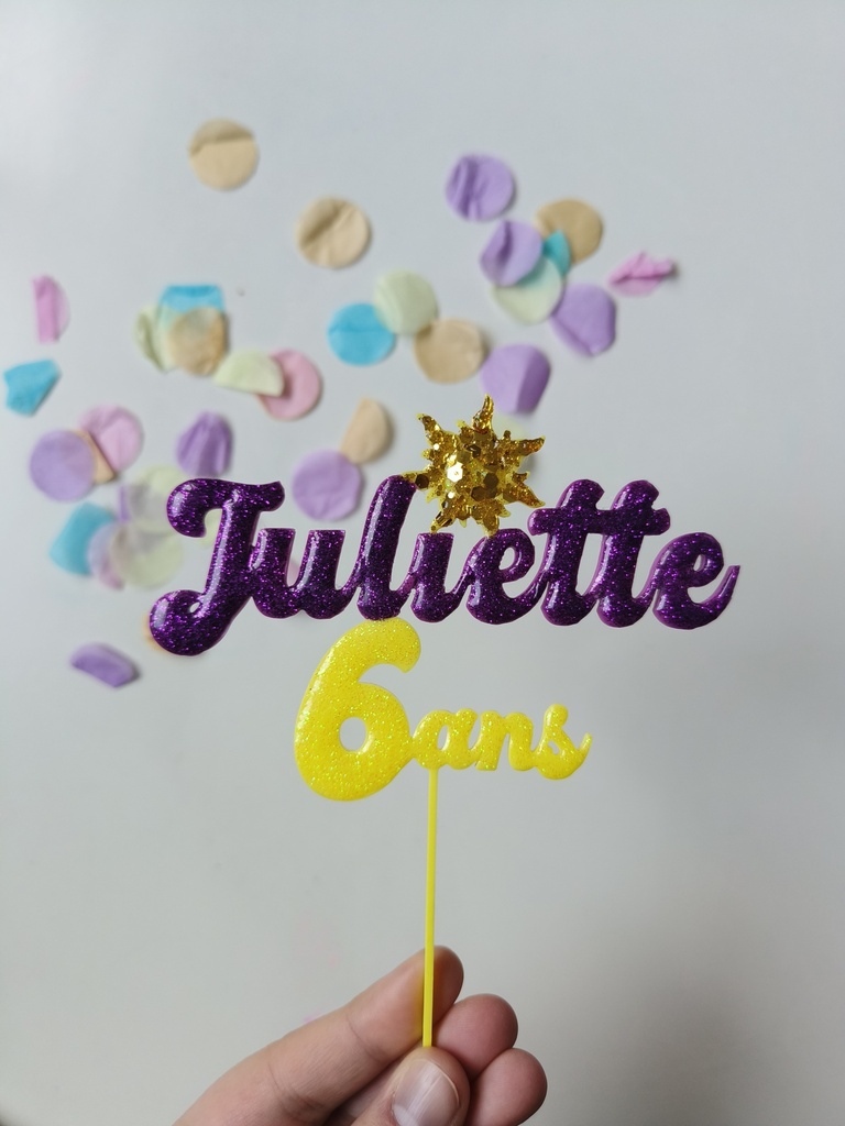 Cake Topper thème "Raiponce" - Personnalisable