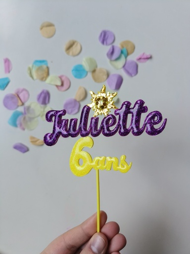 Cake Topper thème "Raiponce" - Personnalisable